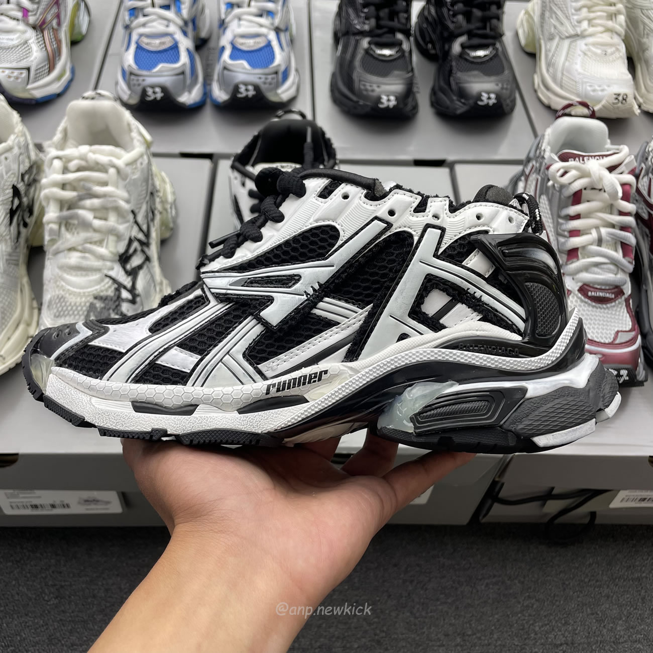 Balenciaga Runner White Grey Silver Black Blue Multicolor Burgundy (9) - newkick.app